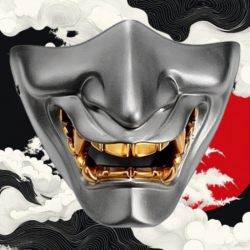 Demi Masque Hannya Argenté