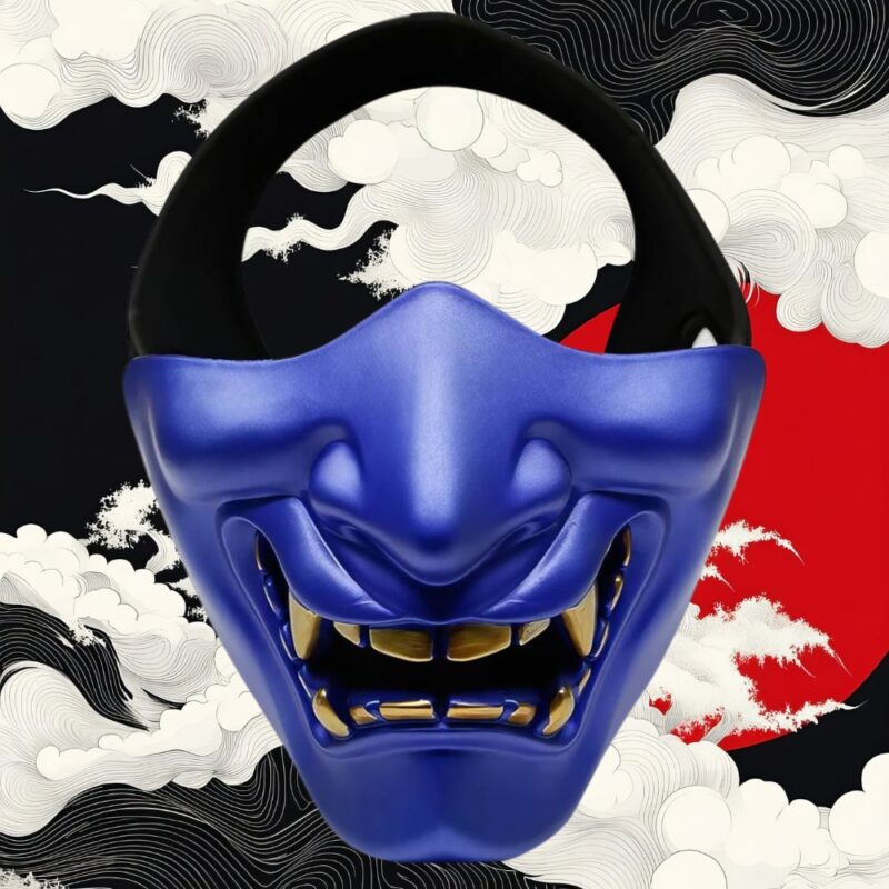 Demi Masque Japonais Bleu