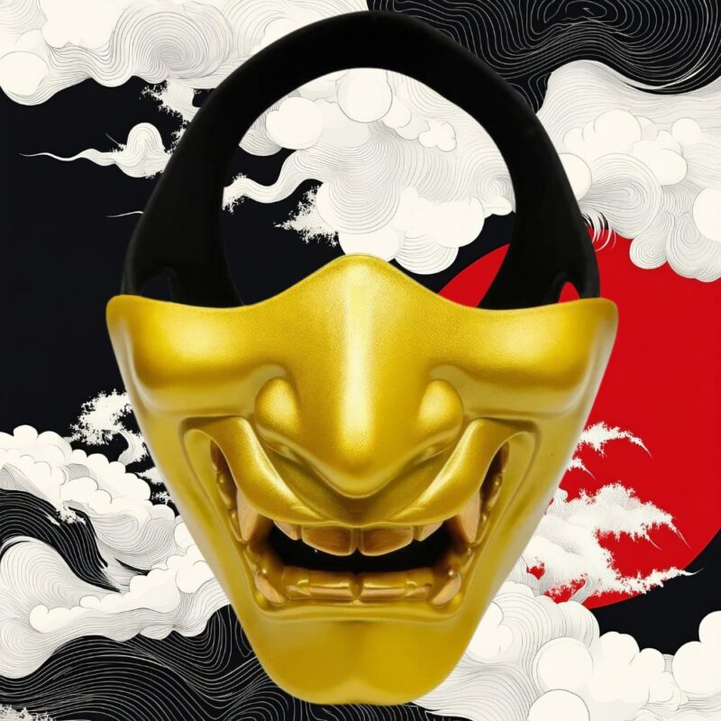 Demi Masque Japonais Doré