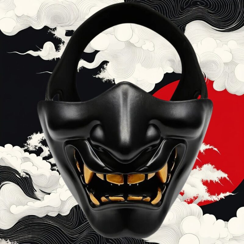 Demi Masque Japonais Noir