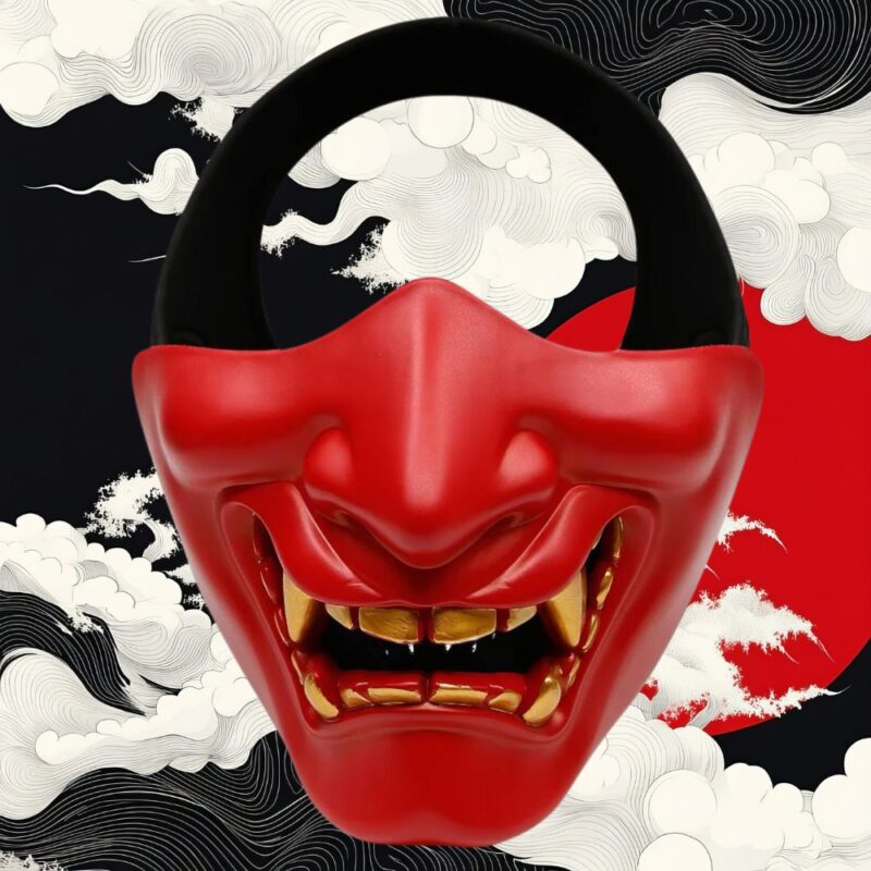 Demi Masque Japonais Rouge