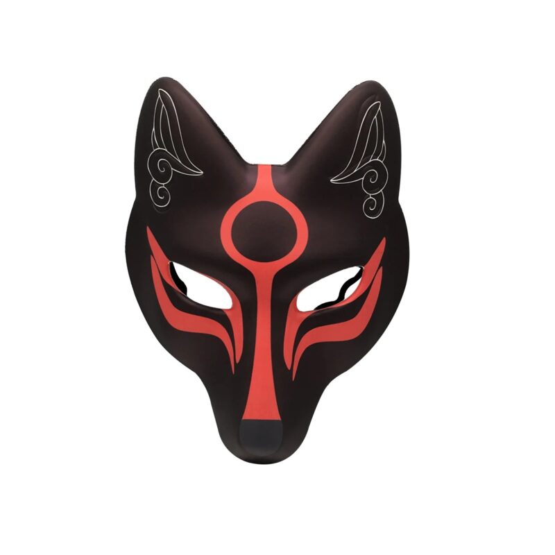 Masque Japonais Kitsune Classique Noir