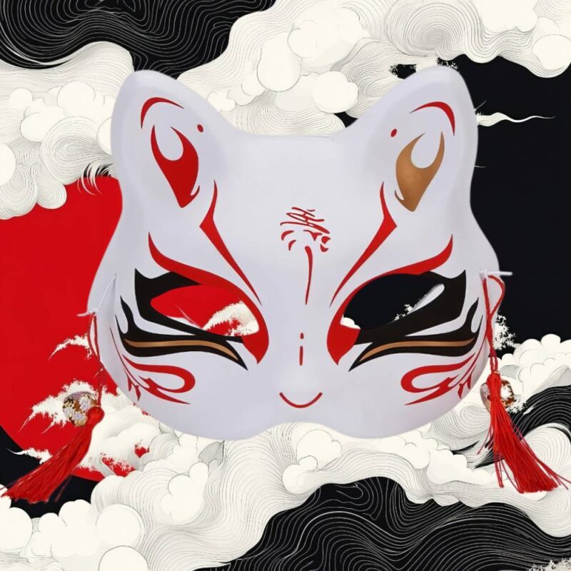 Masque Japonais Kitsune Souriant