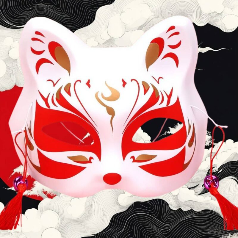 Masque Japonais Kitsune Vision Marron