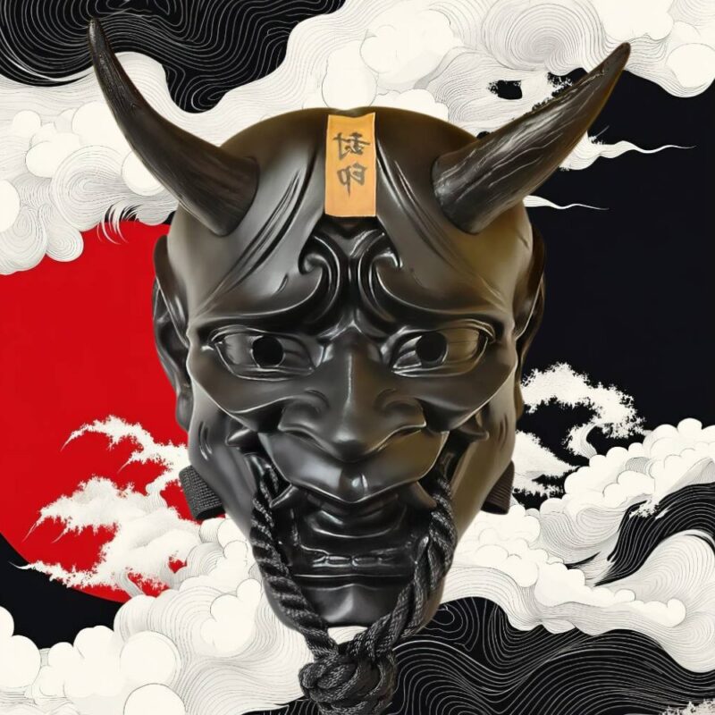 Masque Japonais Noir Démoniaque