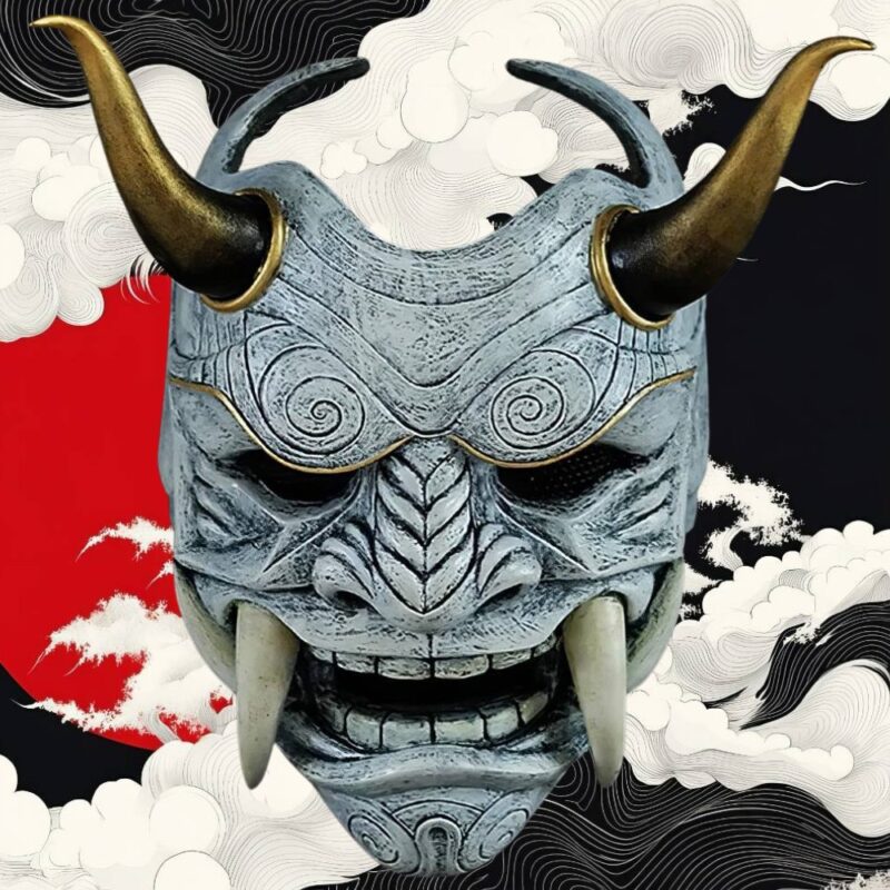 Masque Japonais Oni Blanc