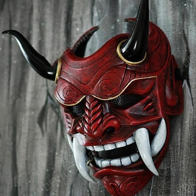 Masque Japonais Oni Rouge