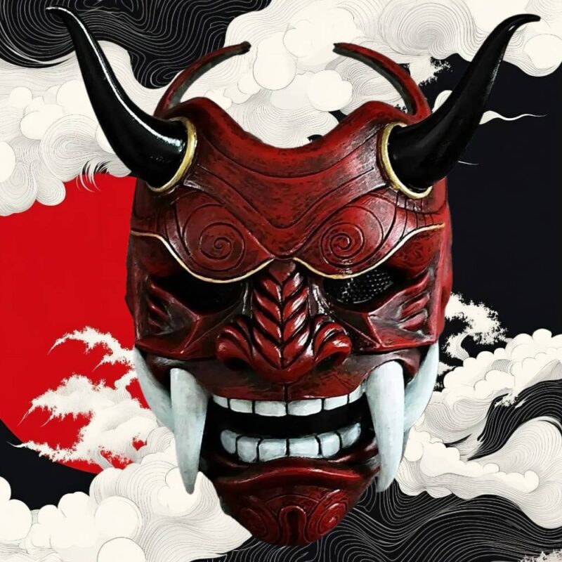 Masque Japonais Oni Rouge