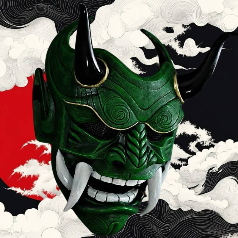 Masque Japonais Oni Vert