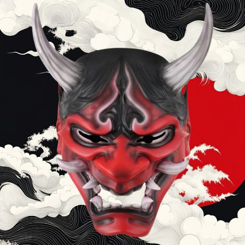 Masque Japonais Samourai Rouge